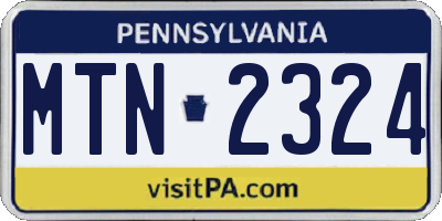 PA license plate MTN2324