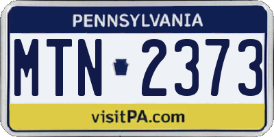 PA license plate MTN2373