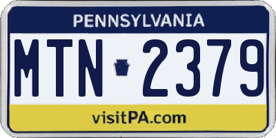 PA license plate MTN2379