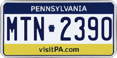 PA license plate MTN2390