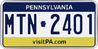 PA license plate MTN2401
