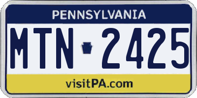 PA license plate MTN2425
