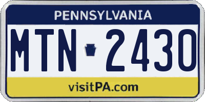 PA license plate MTN2430