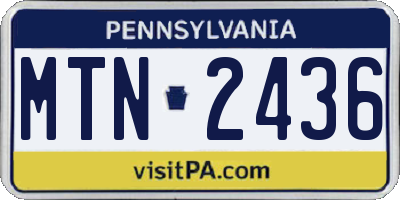 PA license plate MTN2436