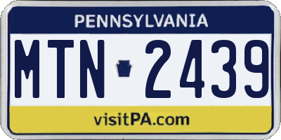 PA license plate MTN2439