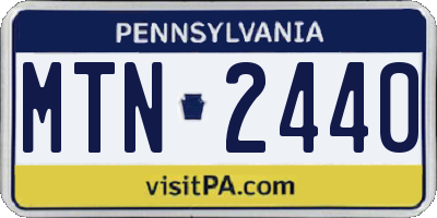 PA license plate MTN2440