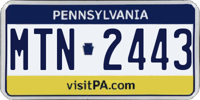 PA license plate MTN2443