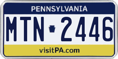 PA license plate MTN2446