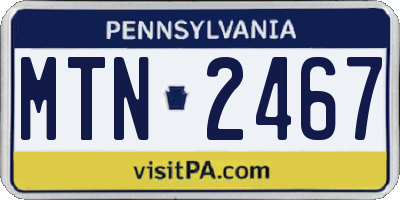 PA license plate MTN2467