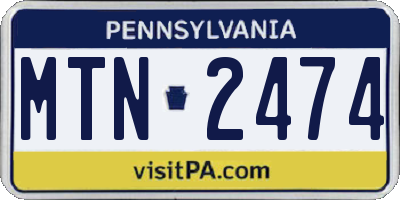 PA license plate MTN2474