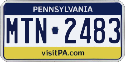 PA license plate MTN2483