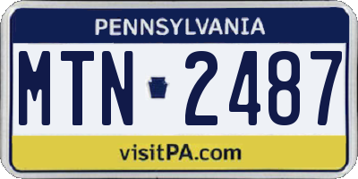 PA license plate MTN2487