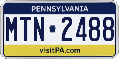 PA license plate MTN2488