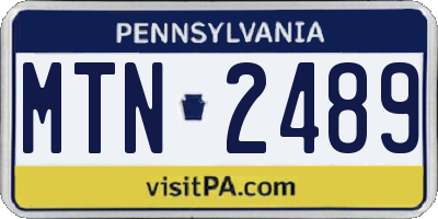PA license plate MTN2489
