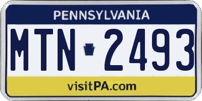 PA license plate MTN2493