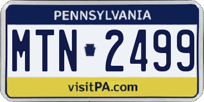PA license plate MTN2499