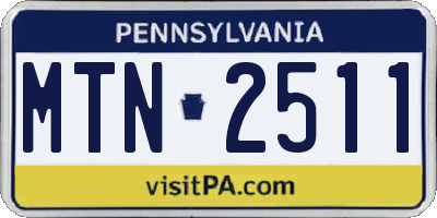 PA license plate MTN2511