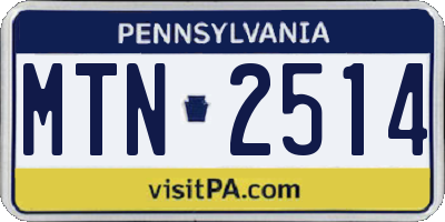 PA license plate MTN2514