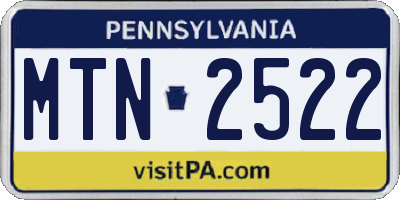 PA license plate MTN2522