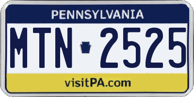 PA license plate MTN2525
