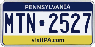 PA license plate MTN2527