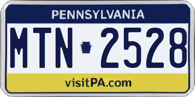 PA license plate MTN2528