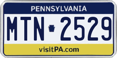 PA license plate MTN2529