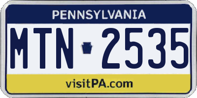 PA license plate MTN2535