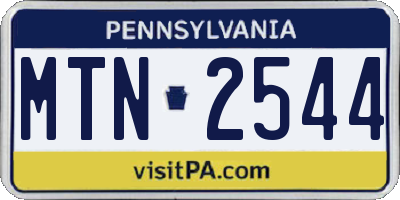 PA license plate MTN2544