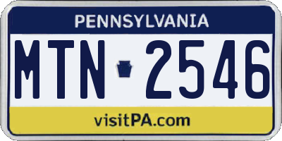 PA license plate MTN2546