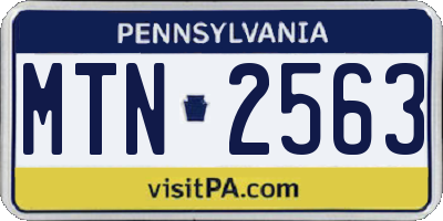 PA license plate MTN2563