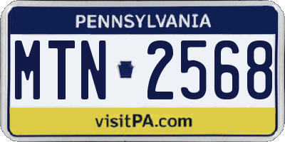 PA license plate MTN2568