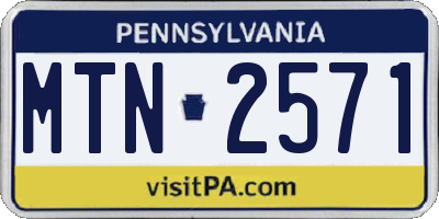 PA license plate MTN2571