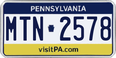 PA license plate MTN2578