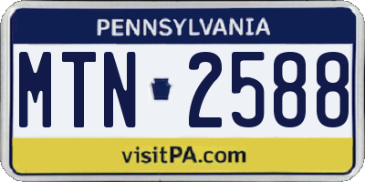 PA license plate MTN2588