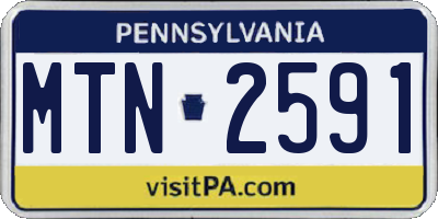 PA license plate MTN2591