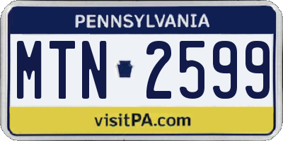 PA license plate MTN2599