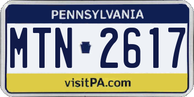 PA license plate MTN2617