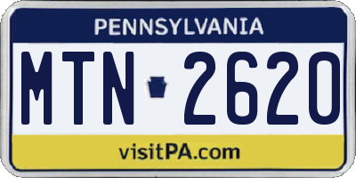 PA license plate MTN2620