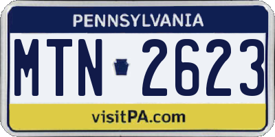 PA license plate MTN2623
