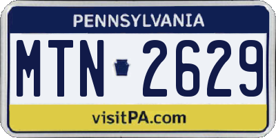 PA license plate MTN2629