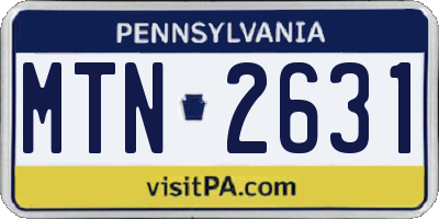 PA license plate MTN2631