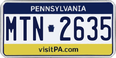 PA license plate MTN2635