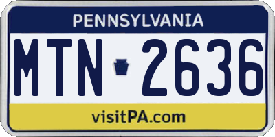 PA license plate MTN2636