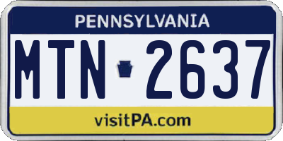 PA license plate MTN2637