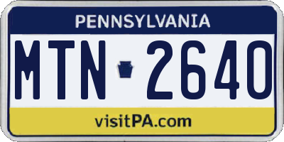 PA license plate MTN2640