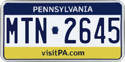 PA license plate MTN2645