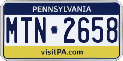 PA license plate MTN2658