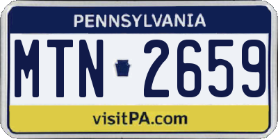 PA license plate MTN2659