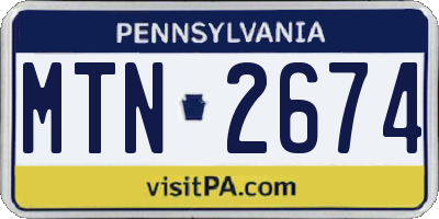 PA license plate MTN2674